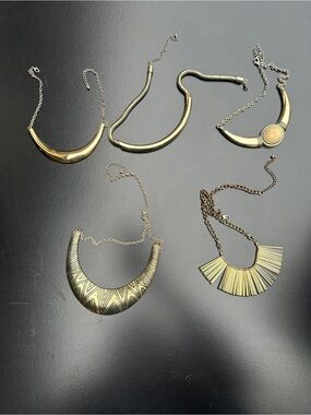 Gold Tone Statement Necklaces Set - Women Jewelry